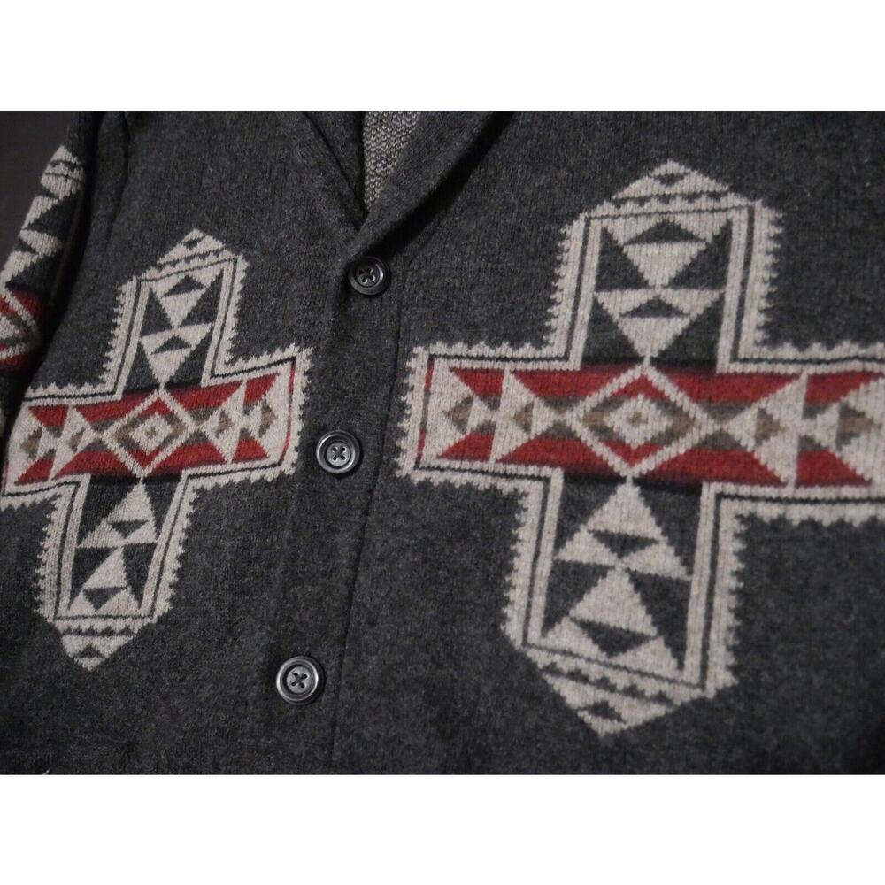Pendleton Gray And Red Patterned Crewneck Sweater - image 4